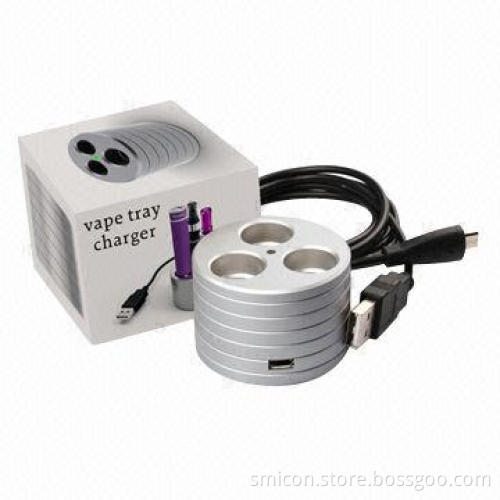 Vape Tray Charger, Aluminum New Design E-cigarette Charger Ego USB Charger